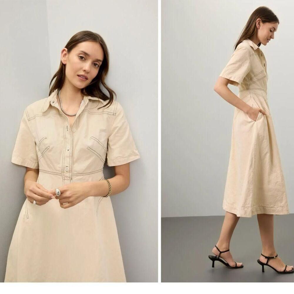 Rosetta Getty Collective Bone Shirtdress
